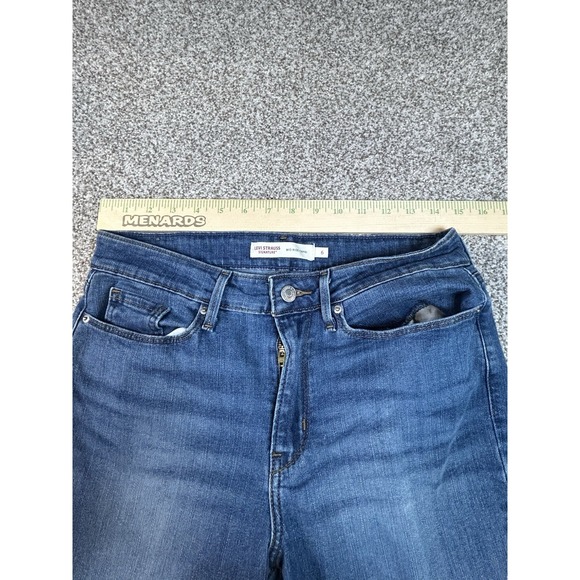Signature Levi Strauss Medium Wash Cuffed Mid-Rise Capri Jeans Sz 6 - Picture 5 of 11